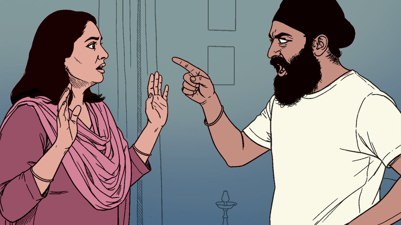 On December 25, accused Balbir Singh Baldev Singh Lamba comes home after returning from jail and engages in a quarrel with his wife (name withheld). Illustrations/Uday Mohite