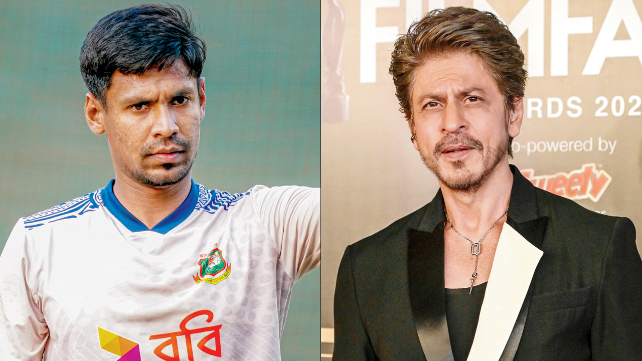 Mustafizur Rahman and Shah Rukh Khan