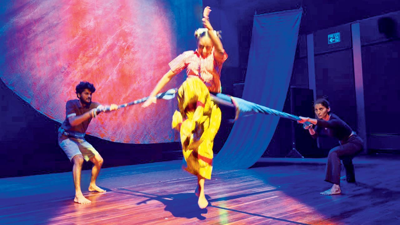 The cast performs a scene from the play. PICS COURTESY/BENOY ROY